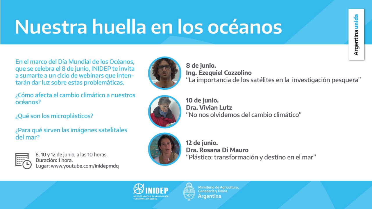 Día de los Océanos: el INIDEP invita a conocer un poco más sobre cómo afecta “nuestra huella” al mar