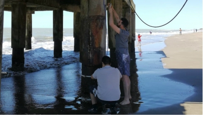INIDEP instaló un termómetro en San Clemente del Tuyú para medir la temperatura en la superficie del mar en el litoral costero