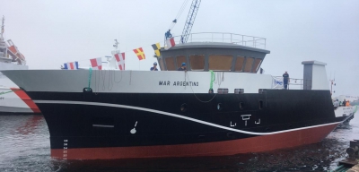 El BIP &quot;Mar Argentino&quot; del INIDEP fue botado en Vigo para continuar con su construcción